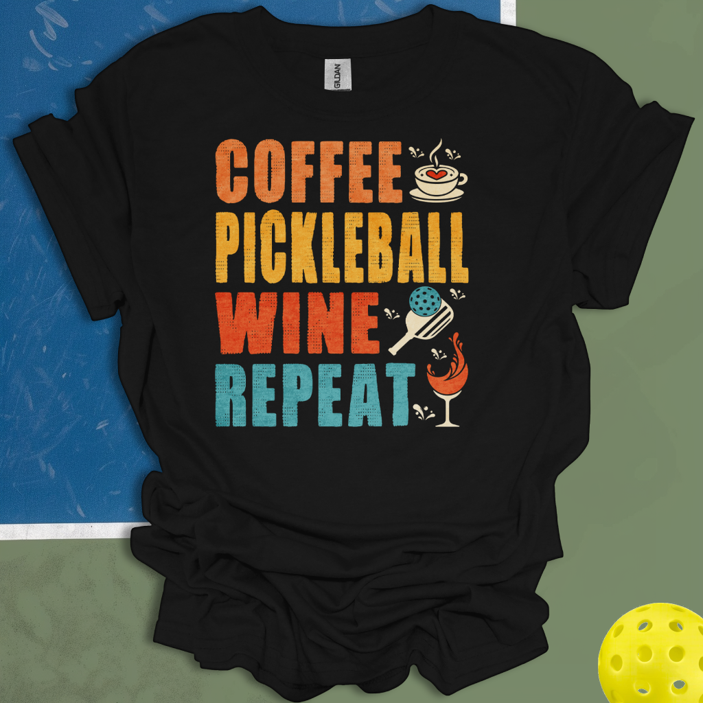 Coffee Wine Pickleball Repeat