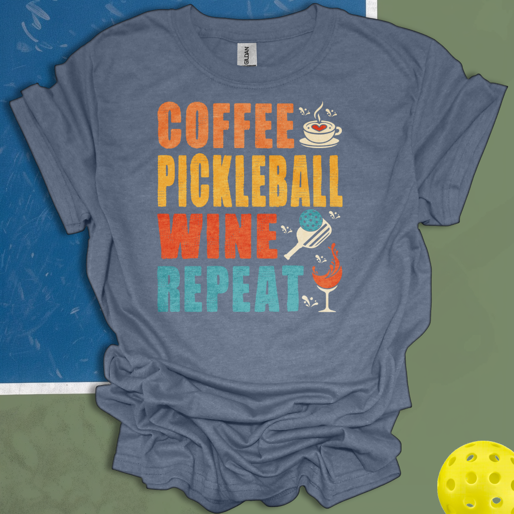 Coffee Wine Pickleball Repeat