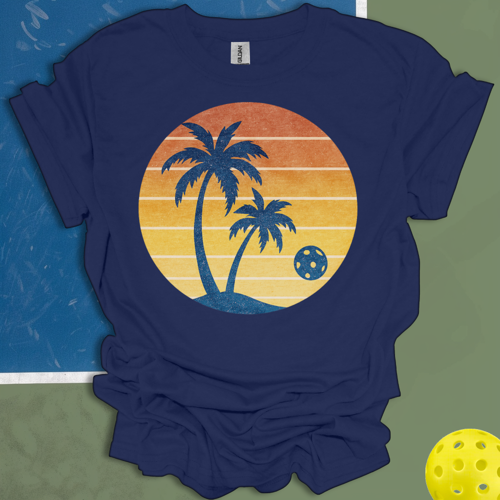 Pickleball Palm Tree Sunset