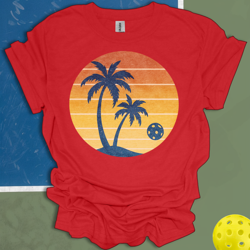 Pickleball Palm Tree Sunset