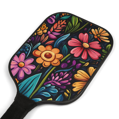 Vibrant Floral Pickleball Paddles & Balls