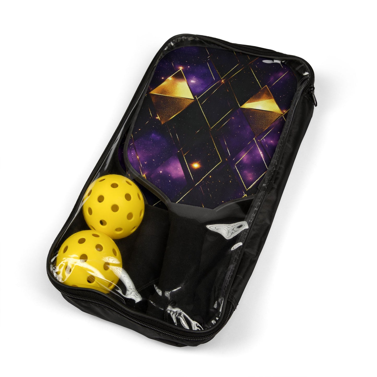 Gold Galaxy Pickleball Paddles & Balls Set