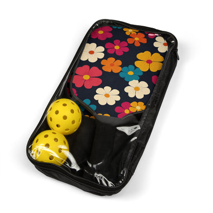 Retro Flowers Pickleball Paddles & Balls Set