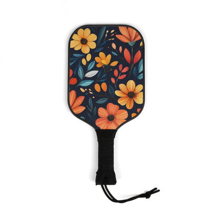 Artsy Flowers Pickleball Paddles & Balls Set