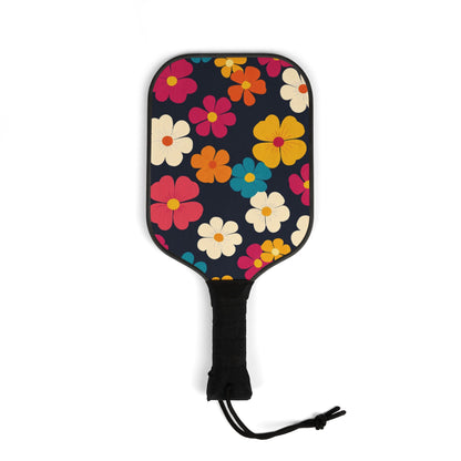 Retro Flowers Pickleball Paddles & Balls Set