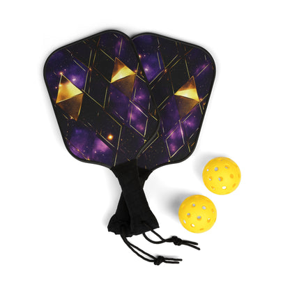 Gold Galaxy Pickleball Paddles & Balls Set