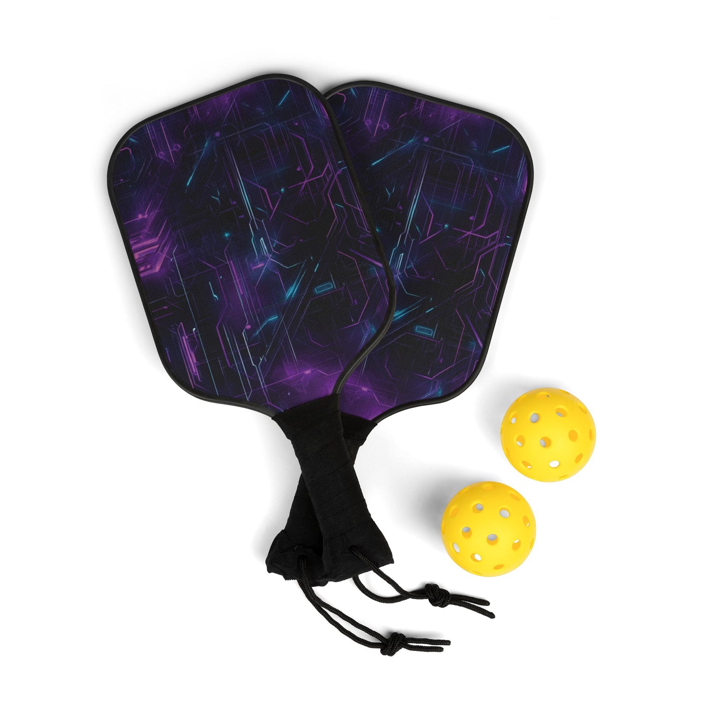 Cyberpunk Pickleball Paddles & Balls Set