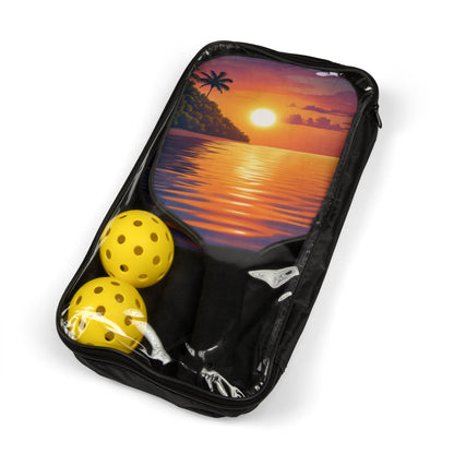 Tropical Sunset Pickleball Paddles & Balls Set