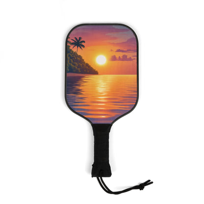 Tropical Sunset Pickleball Paddles & Balls Set