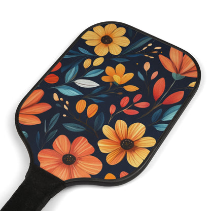 Artsy Flowers Pickleball Paddles & Balls Set