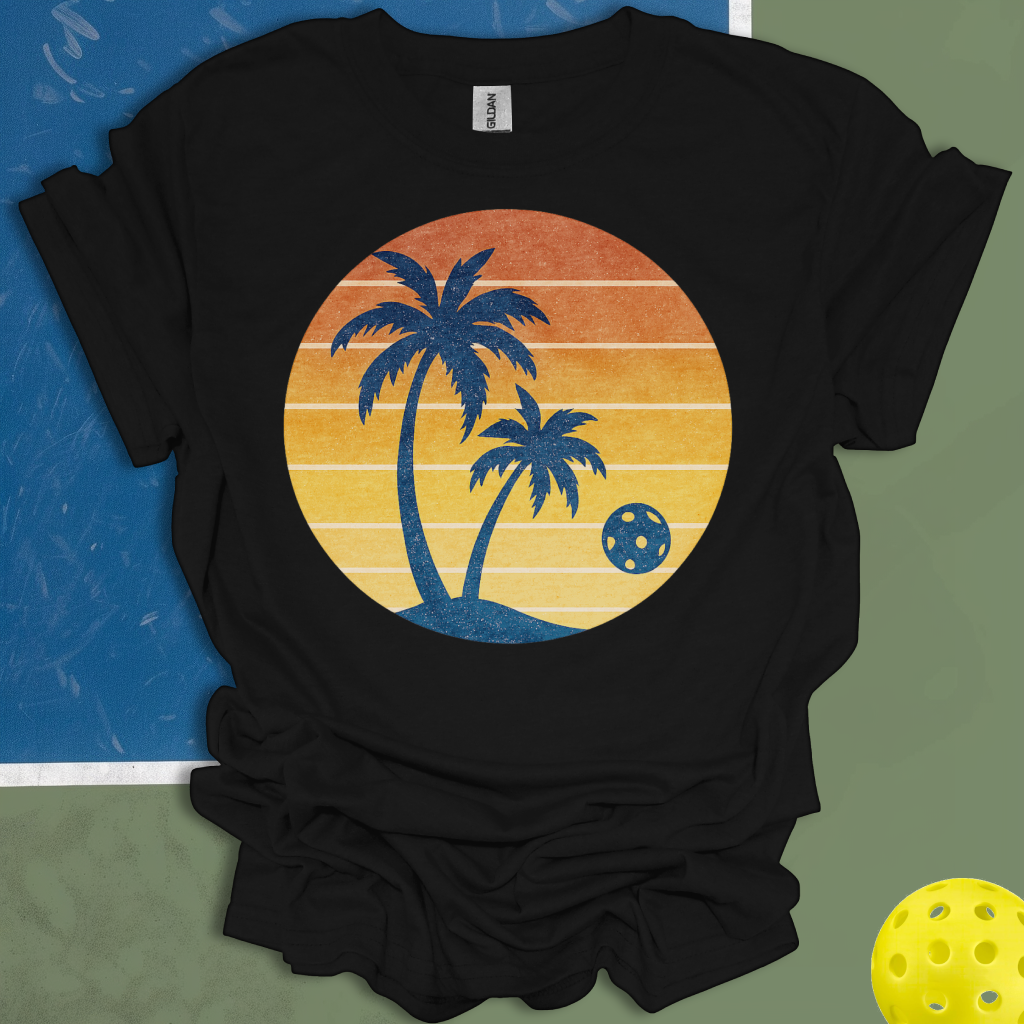Pickleball Palm Tree Sunset