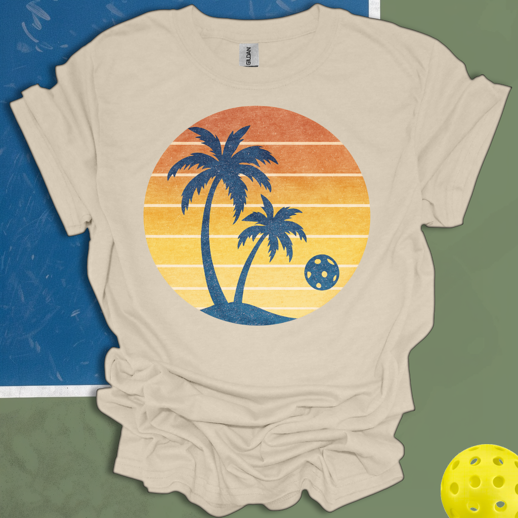 Pickleball Palm Tree Sunset