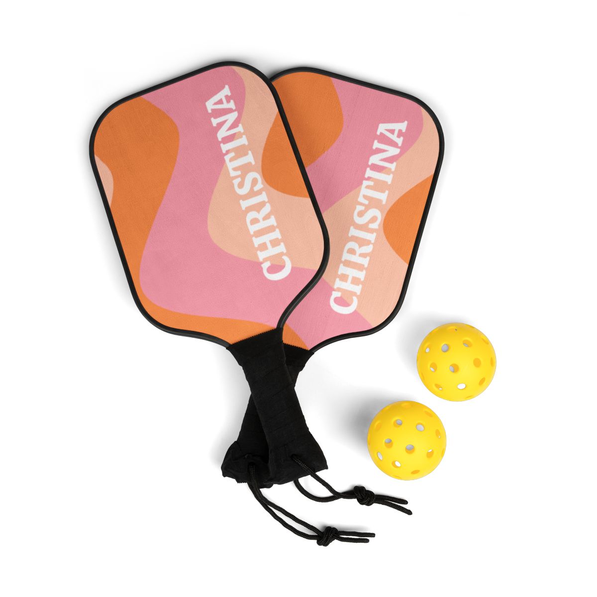Retro Wave Name Personalized Pickleball Paddle