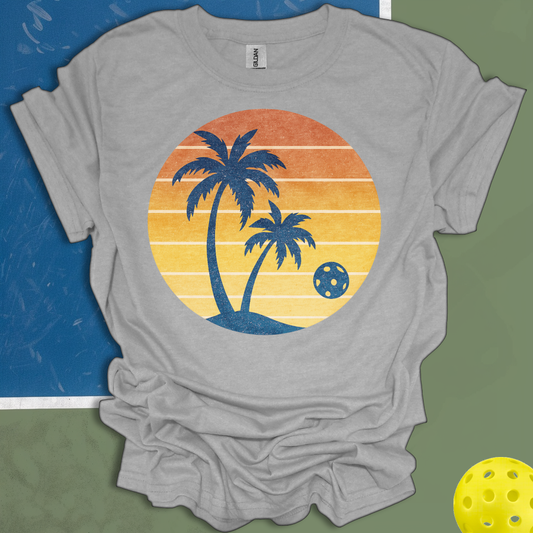 Pickleball Palm Tree Sunset